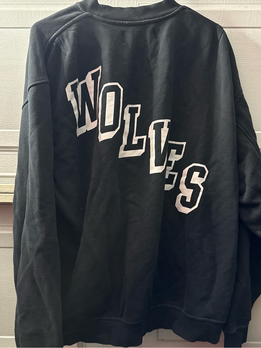 Darc Sport Black Crewneck Sweatshirt with White "WOLVES" Graphic